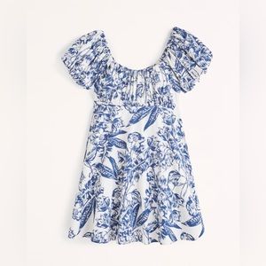 A&F Ruched Puff Sleeve Mini Dress